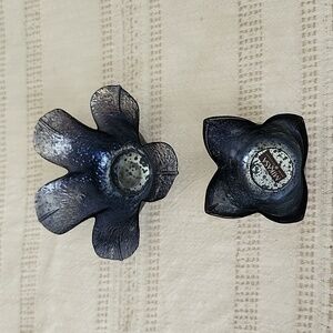 Mikasa tea light glass candle holders blue flower home decor lotus flower